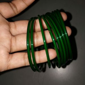 Green Glass Bangles For Women