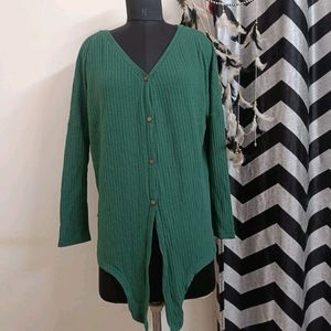 Green Tie Knot Plus Size Top