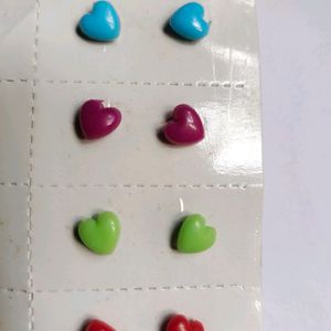 Beautiful Colourful Heart Earrings Set-6