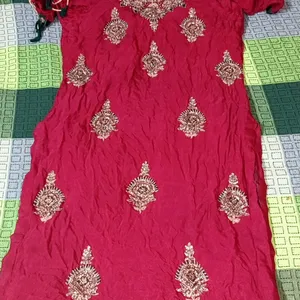 Maroon Colour Chiffon Heavy Partywear Suit