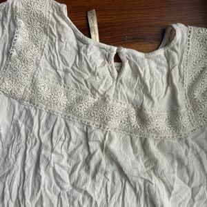 White Pattern Top