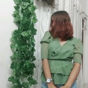 Faballey's A- Line Olive Green Top