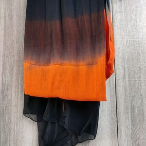 Orange Black🧡🖤 Combination Kurta Dupatta Set