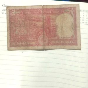 Old Currency Note 2Rs Tiger 69 Series Rare Find