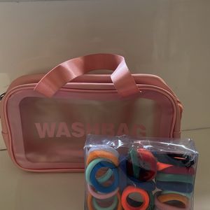 Washbag (makeup Bag)Plus Set Of Rubber Bandds