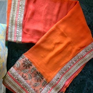 Orange Ombre Saree