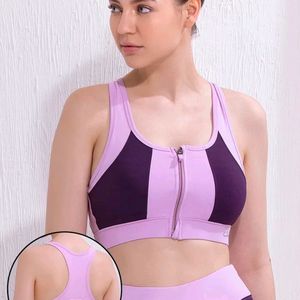 Medium Impact Padded Sports Bra In Wine Colour