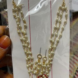 Earring Pearl chain