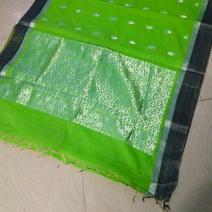 Cotton Silk Beautiful Silver Design Saree