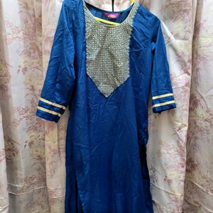 Blue Kurti Set With Dupatta And Palazzo