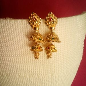 New Gold Plated Double Layer Jhumki Unused