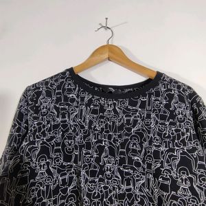 Black Printed Sweatshirts (Women's)