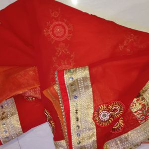 net Or Georgette  Half Saree