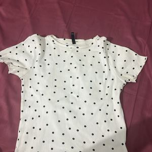 Ribbed Polka Dot Tshirt