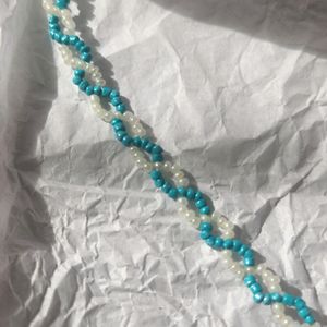 Beaded Bracelet Turquoise And White