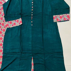 Green Kurti Printed Plazzo Set