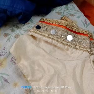 Real Mirror Work Saree With Steel