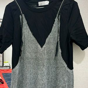 Black Korean Glittery Dress