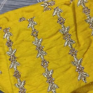 Yellow Stitched Embroidered Blouse