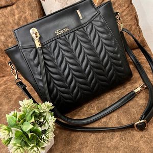 Exotic Women Black Hand Bag Extra Spacious Bag