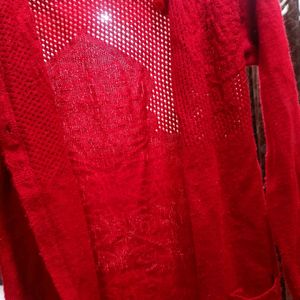 Red Woollen Sweater With Free Gift 🎁