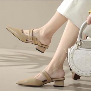 Aesthetic Pointed Toe PU Block Heels