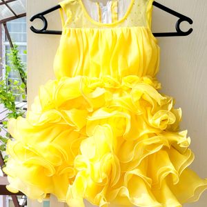 Yellow Sleeveless Party Dress