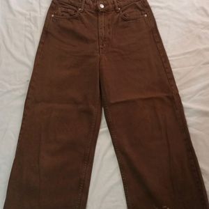 ZARA BROWN WIDE LEG DENIM