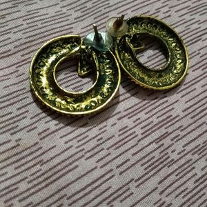 Oxidised Gold Colour Earrings