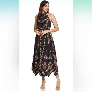 Label Ritu Kumar Navy Floral Print Dress