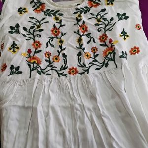 White Embroidery Top