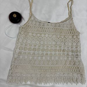 Crochet Cream Color Top