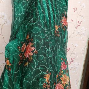 Green Kurthi WITH THREAD WORK All Over