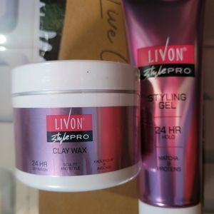 Livon Clay Wax & Styling Gel Combo