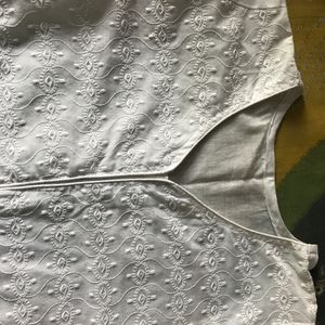 White Chikenkari Kurta