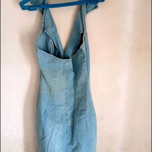 Denim Halter Neck Dress