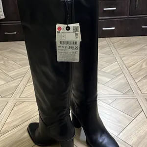 Zara Leather  Knee High Boots