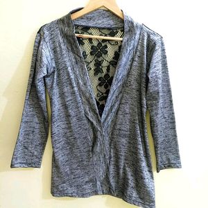 Grey Net Pattern Jacket