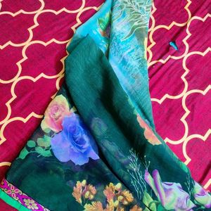 Women Green Fancy Saree