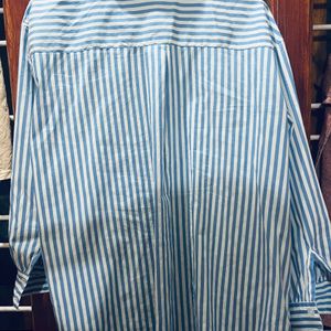 Oversized Blue And White Striped Shirt 👔