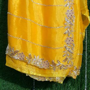 Beautiful bright yellow saree