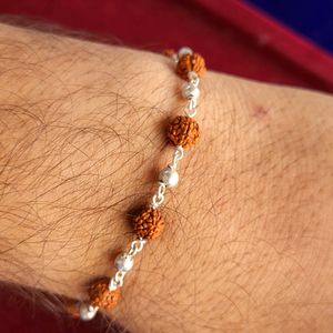 Silver Rudraksh Trendy Rakhi / Bracelet