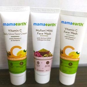 Mamaearth Face Wash & Daily Glow Cream Pack Of 3