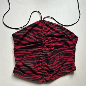 Urbanic Animal Print Red Croptop