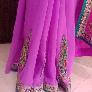 Magenta Festival Saree