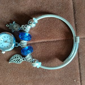 Blue Crystal Watch Bracelet