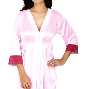 Pink Satin Short Nighty