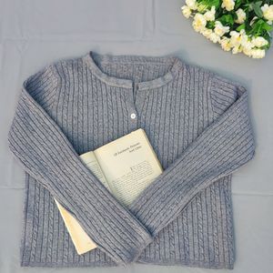 Cropped Button knit Cardigan