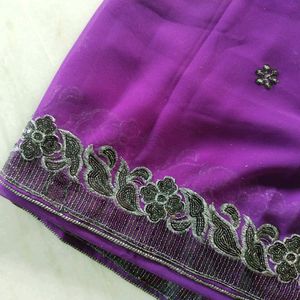 New Saree Purple Partywear