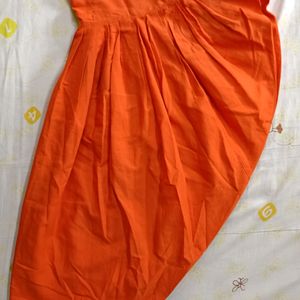 Black Short Kurti With Orange Patiyala Pant